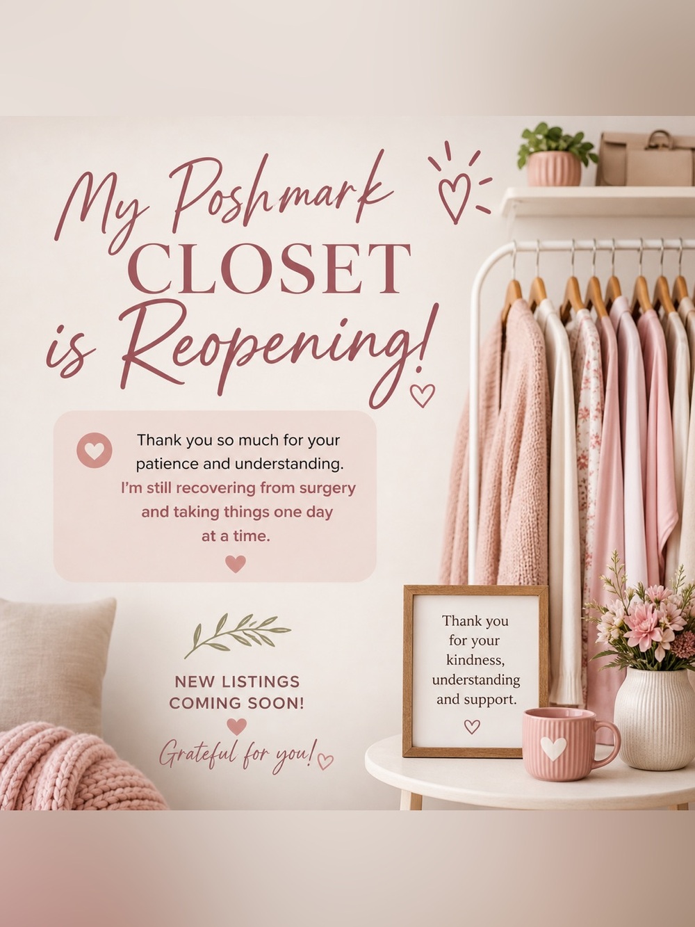 Still Recovering From Surgery…Closet Reopening
